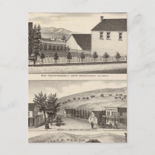Nevis, groene woningen, boerderijen briefkaart (Voorkant)