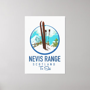 Nevis Range scotland Ski logo Canvas Afdruk