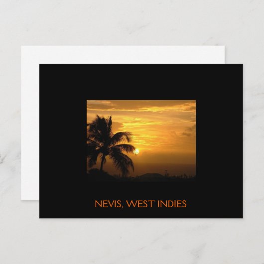 Nevis Sunset Briefkaart (Voorkant / Achterkant)