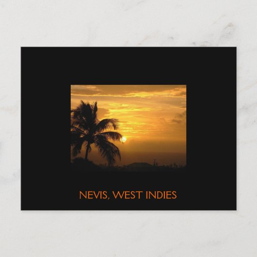 Nevis Sunset Briefkaart (Voorkant)