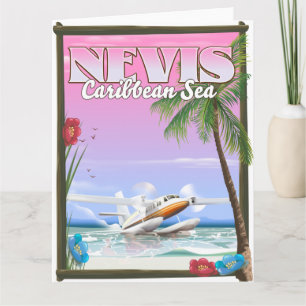 Nevis Vakantieposter. Kaart