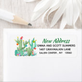 New Address Moving Announcement Holiday Cactus Etiket (Insitu)