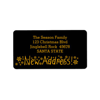 New Address Snowflake Christmas Etiket