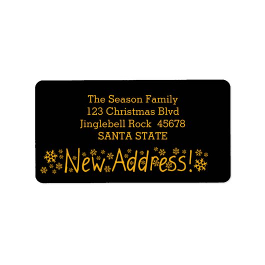 New Address Snowflake Christmas Etiket (Voorkant)