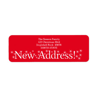New Address Snowflake Christmas Etiket