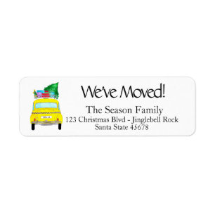 New Address Yellow Cab Taxi Christmas Gifts Etiket