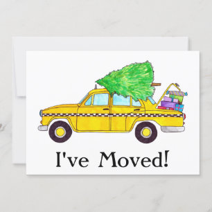 New Address Yellow Cab Taxi Christmas Gifts Kaart