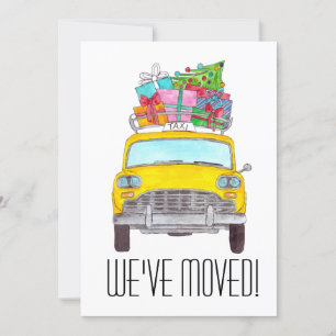 New Address Yellow Cab Taxi Christmas Gifts Kaart