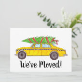 New Address Yellow Cab Taxi Christmas tree Kaart (Staand voorkant)