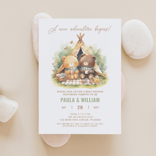 New Adventure Happy Campers Baby shower Invitation