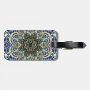 New age Bohemian Yoga Blauw Paarse Mandala Bagagelabel