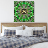 New age Groen Biologisch Goud Om Teken Mandala Canvas Afdruk (Insitu (Slaapkamer))