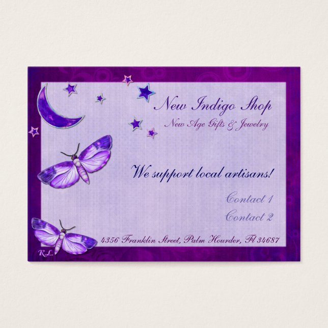 New age Moth Mystic Visitekaartje (Voorkant)