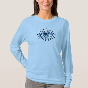 New age Mystiek? Spiritueel Third Eye Yoga Blauw T-shirt