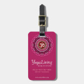 New age Om Yoga Roze Mandala Bagagelabel (Voorkant verticaal)