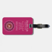 New age Om Yoga Roze Mandala Bagagelabel (Achterkant horizontaal)