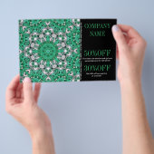 New age Yoga Instructeur smaragdgroene Mandala Flyer (Hand)