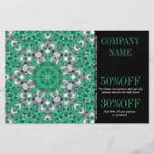 New Age Yoga-instructrice smaragdgroene Mandala Flyer (Voorkant)