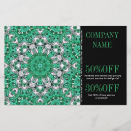 New Age Yoga-instructrice smaragdgroene Mandala Flyer