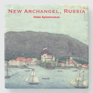 New Archangel, Russisch schilderij (Sitka) Stenen Onderzetter