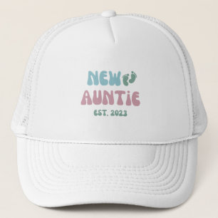 New Auntie Est 2023 - Trucker Hat New Tunt Trucker Pet