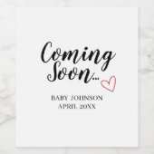 New Baby Announcement Wine Label Wijn Etiket (Enkel label)