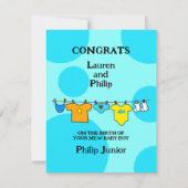 New Baby Boy Gefeliciteerd  Kaart (Voorkant)