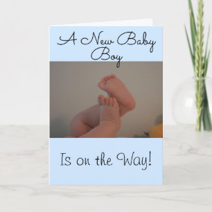 New Baby Boy on Way Baby Feet PHOTO Kaart