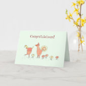 New Baby Chicken Family Kaart (Gele Bloem)