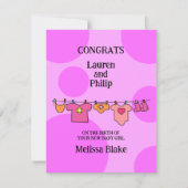 New Baby Girl Gefeliciteerd Kaart (Voorkant)