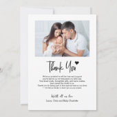 New Baby GIRL Photo Thank you Heart Modern Birth Aankondiging (Achterkant)