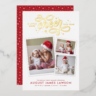 New Baby Kerstmis Birth Folie Holiday Kaart