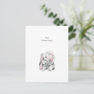 New Baby Quote With Elephant Illustration Briefkaart