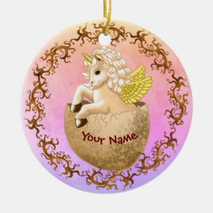 New Baby Unicorn Keramisch Ornament