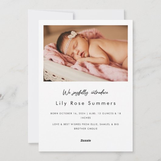 New Babys Eerste Kerstmis Geboorte Aankondiging Fo (Achterkant)