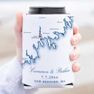 New Bedford Kaart Trouwgeschenk Blikjeskoeler