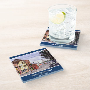 New Bedford Massachusetts New England Painting Glazen Onderzetter