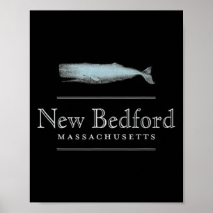 New Bedford Massachusetts Vintage Walvis Ontwerp Poster