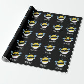 New Bee Funny Insect Bug Dark BG Cadeaupapier (Uitgerold)