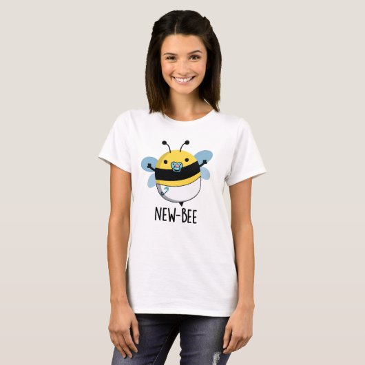 New Bee Funny Insect Bug Pun T-shirt (Voorkant volledig)