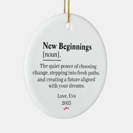 New Beginnings Definition Ornament Gift (Rechts)