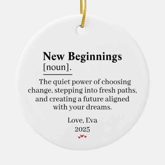 New Beginnings Definition Ornament Gift (Voorkant)