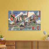 New Bern, North Carolina - Large Letter Scenes Canvas Afdruk (Insitu (Woonkamer))