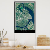 New Bern North Carolina Satellite Poster Map (Keuken)