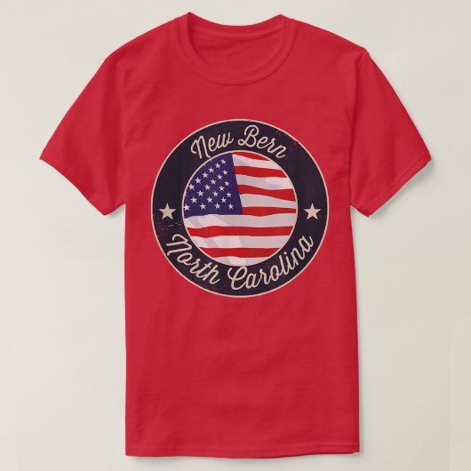 New Bern - Patriotisch North Carolina Souvenir T-S T-shirt (Design voorkant)