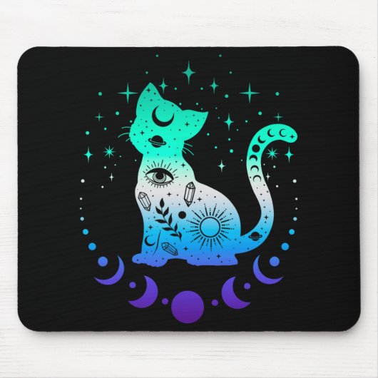 New Blue Gay Male Mlm Pride Flag, Astrology Cat Muismat (Voorkant)