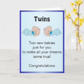 New Born Twin Boys Gepersonaliseerd Kaart (Gele Bloem)