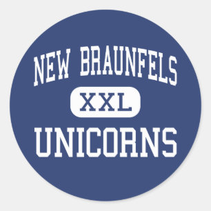 New Braunfels - Eenhoorns - Hoog - New Braunfels Ronde Sticker