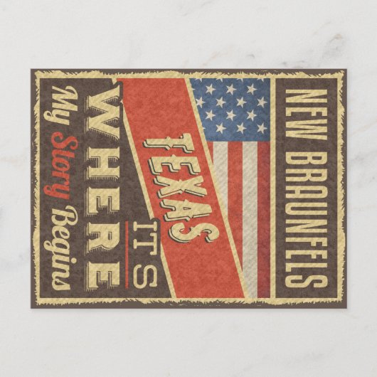 New Braunfels Texas Briefkaart (Voorkant)