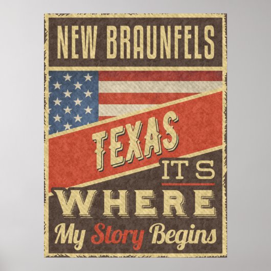 New Braunfels Texas Poster (Voorkant)